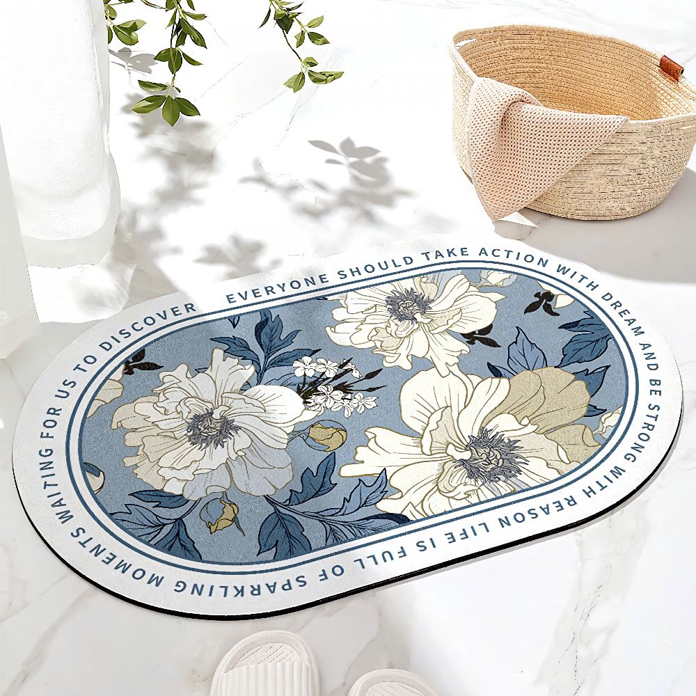 Thảm lau chân hình hoa thổ cẩm chống trượt TC001- MẪU VỀ TÙY LÔ [BH: NONE]