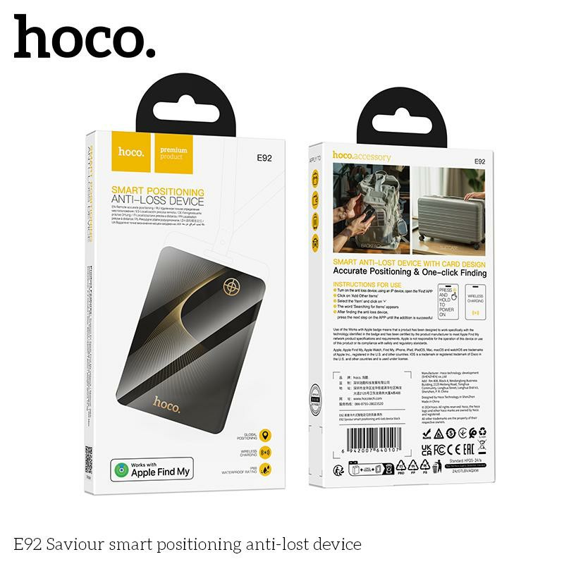Thẻ định vị toàn cầu HOCO E92 kết nối trực tiếp qua Apple Find My siêu tiện lợi