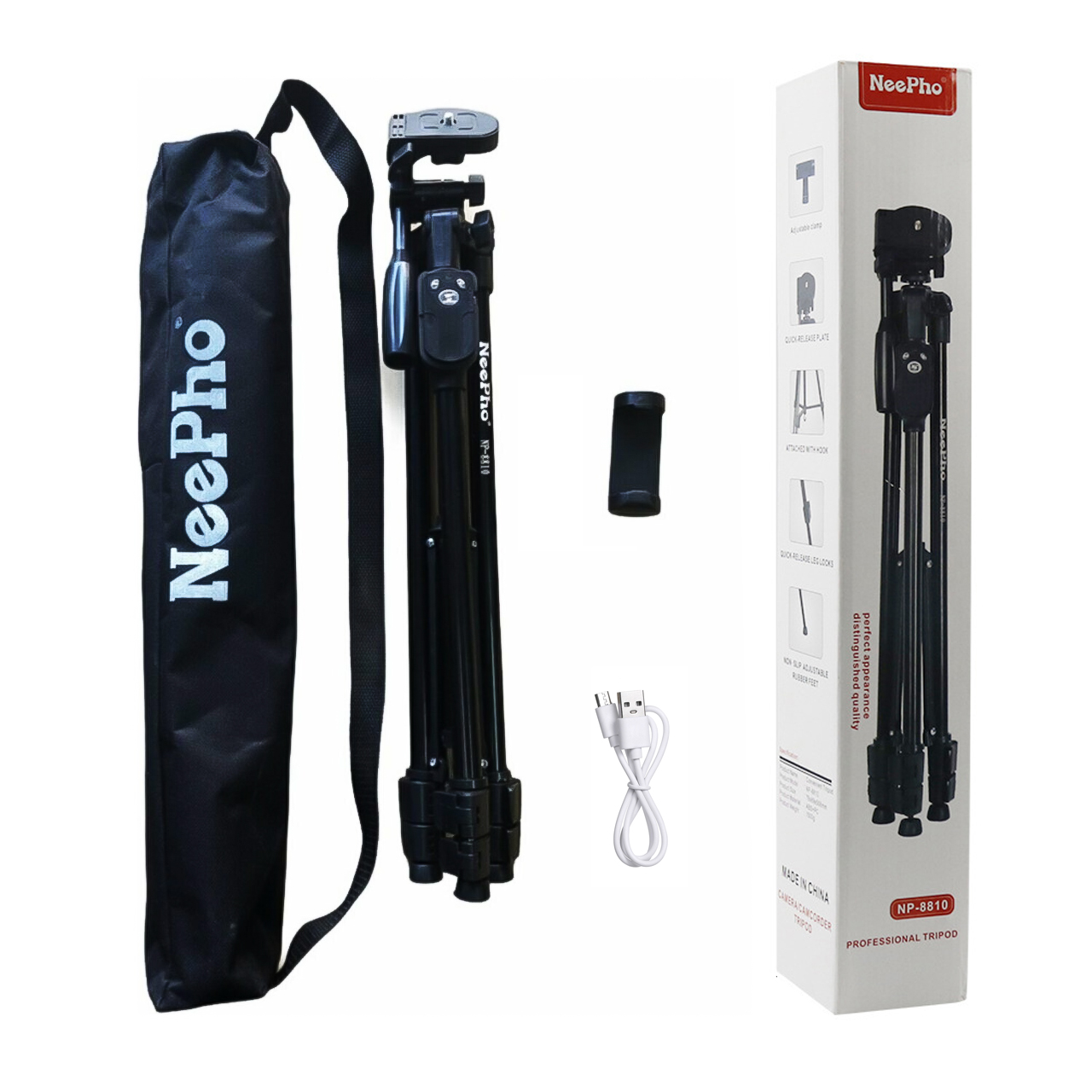 Kẹp giá đỡ điện thoại 3 chân NEPHOO NP-8810 CÓ REMOTE xịn [BH: 1 TUẦN]