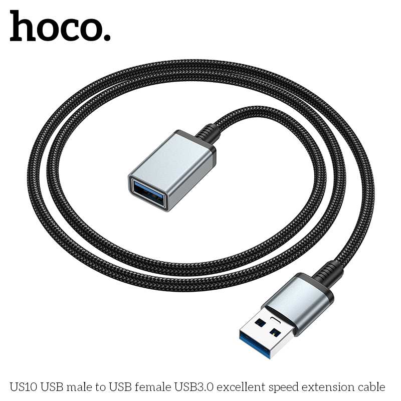 Cáp sạc nhanh Hoco US10 USB ra USB 3.0 chui cái nối dài truyền dữ liệu tốc độ cao 5Gbps usb 3.0 dài 50cm chính hãng [Bh 1 Năm]