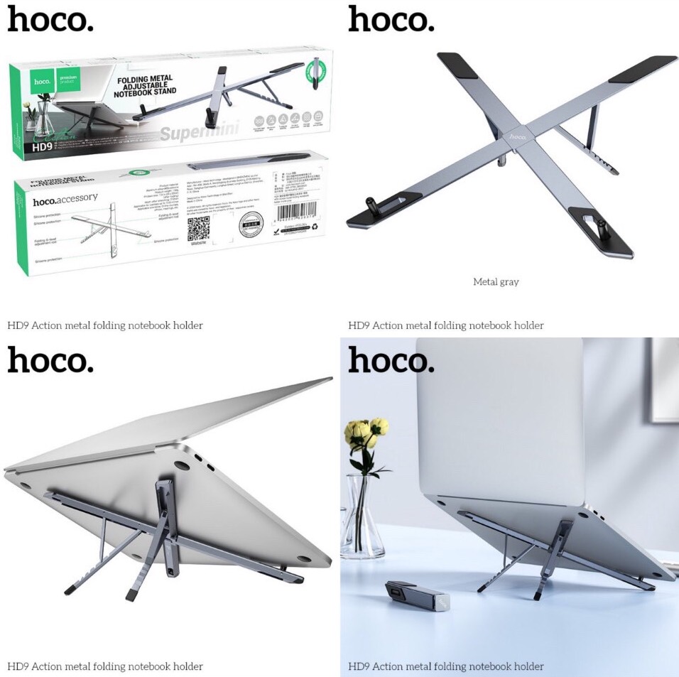 Giá đỡ Laptop HOCO HD9 kim loại tản nhiệt (đỡ iPad) chính hãng [BH: None]