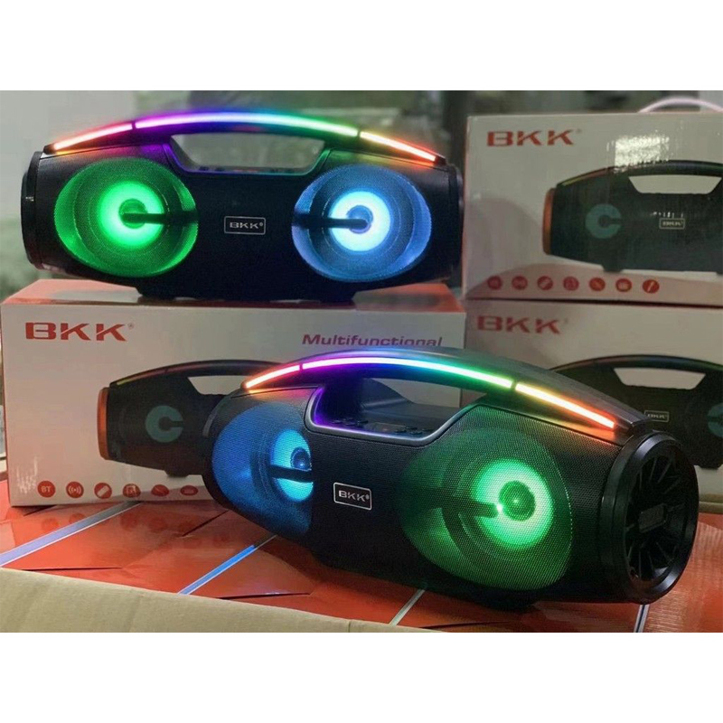 Loa bluetooth karaoke BK100 có led kèm micro hát có dây chính hãng [BH 3 tháng]