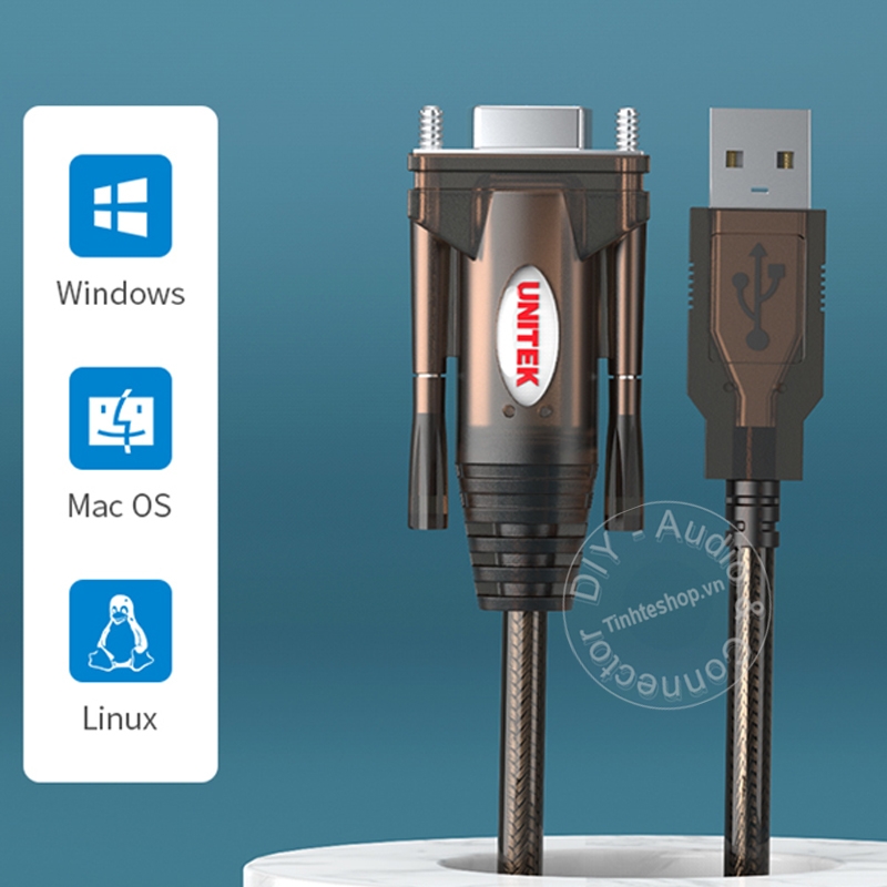 Cáp chuyển USB ra cổng Com Rs232 (cổng cái) UNITEK Y-105D chính hãng [BH 1 tháng] / pktn sale