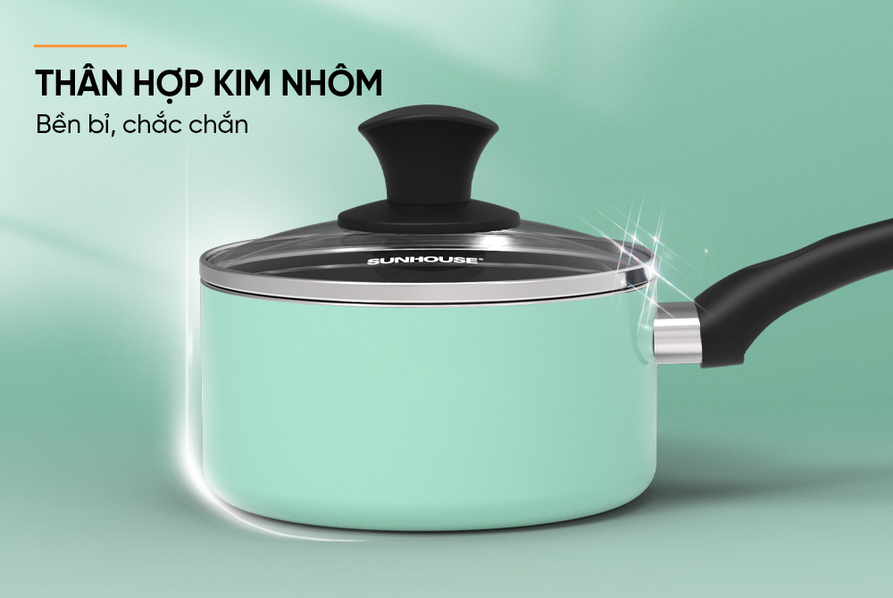 Chảo, quánh chống dính đáy từ Sunhouse SH16M size 16cm [BH: NONE]