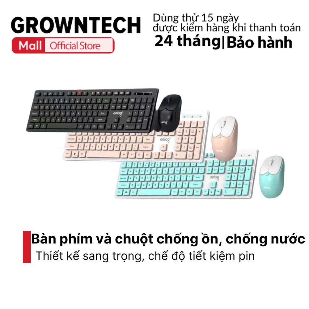 Combo bàn phím chuột không dây Deiog V68 - Màu đen chính hãng [BH 1 năm]