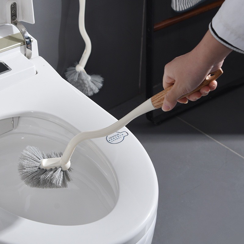 Cây chà toilet đầu cong cán vân gỗ [BH: NONE]