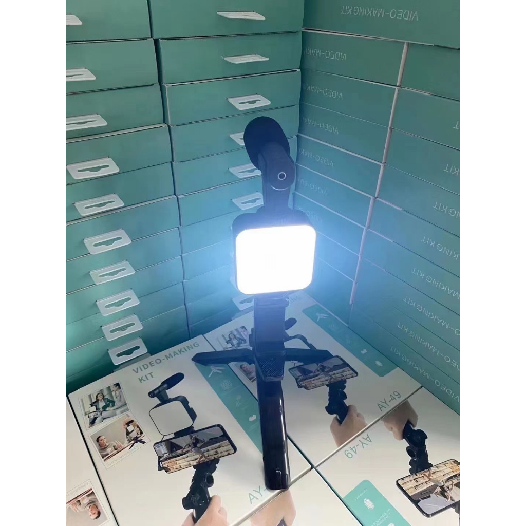 Bộ tích hợp quay Video gồm mic đa năng, đèn, chân bạch tuột tiện lợi "MAKING KIT VIDEO" AY49H  [BH: NONE]