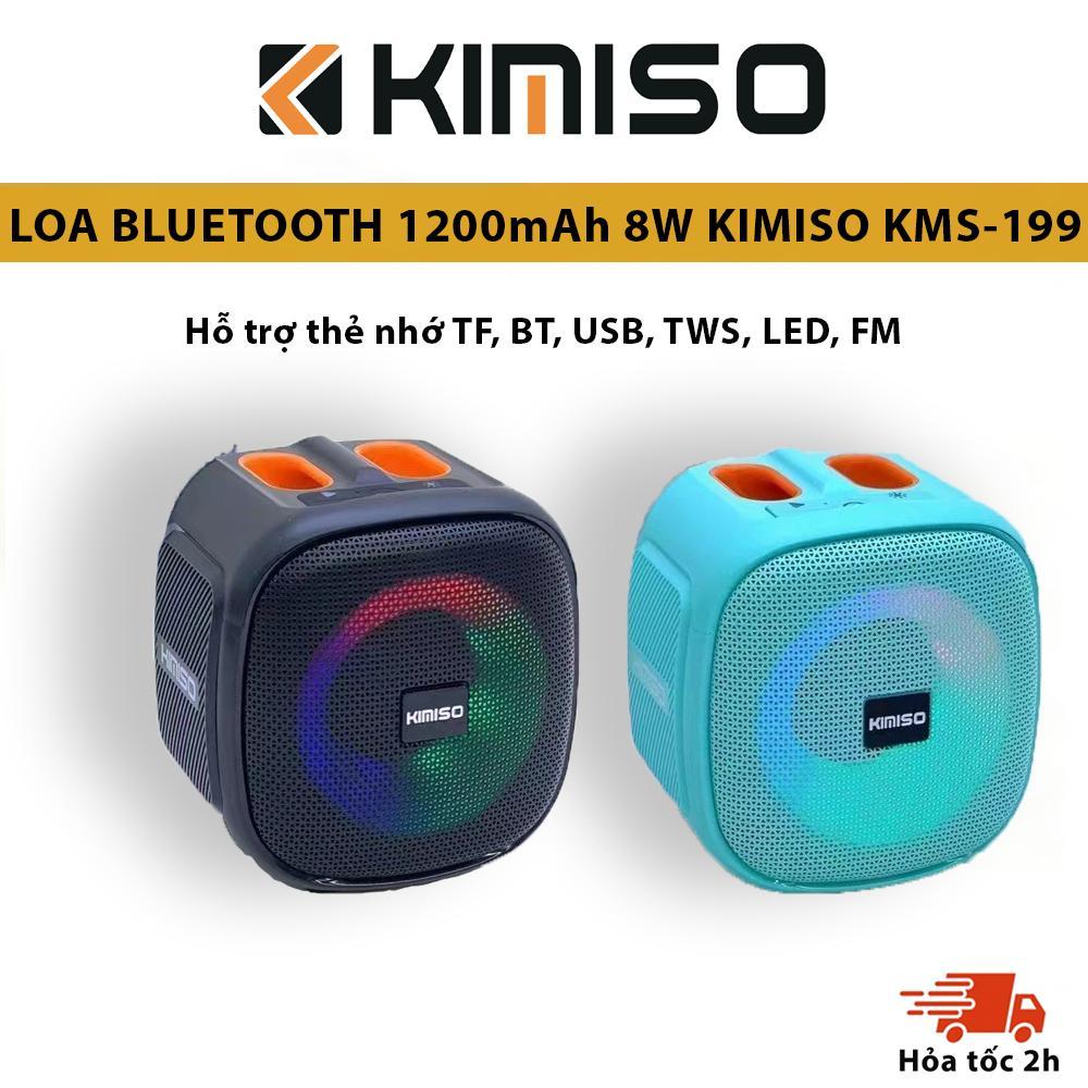 Loa bluetooth KIMISO KMS-199 PowerFull Bass Boost chống nước, có đèn led RGB siêu đẹp, nghe cực hay chính hãng [BH 6 tháng] / pktn sale