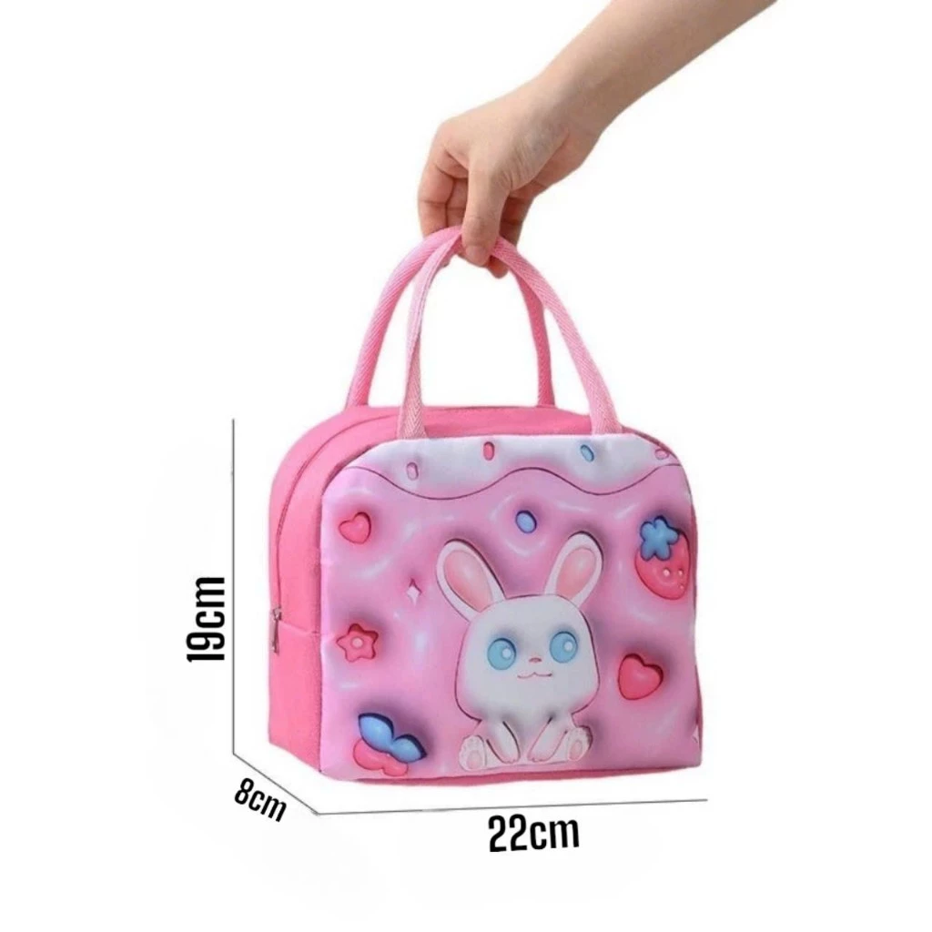Túi đựng cơm giữ nhiệt họa tiết 5d hoạt hình siêu cưng- mẫu ngẫu nhiên [BH: NONE]