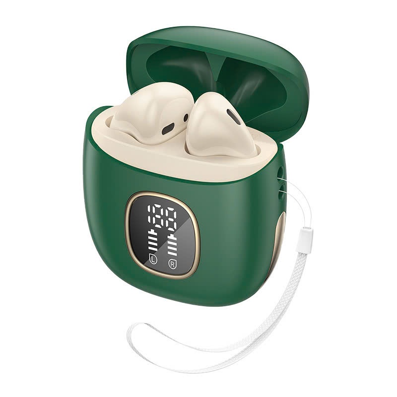 Tai nghe bluetooth Wirless Earphone J-25 kèm doc sạc có màn hình hiển thị, không nút cao su [BH: 6 tháng]