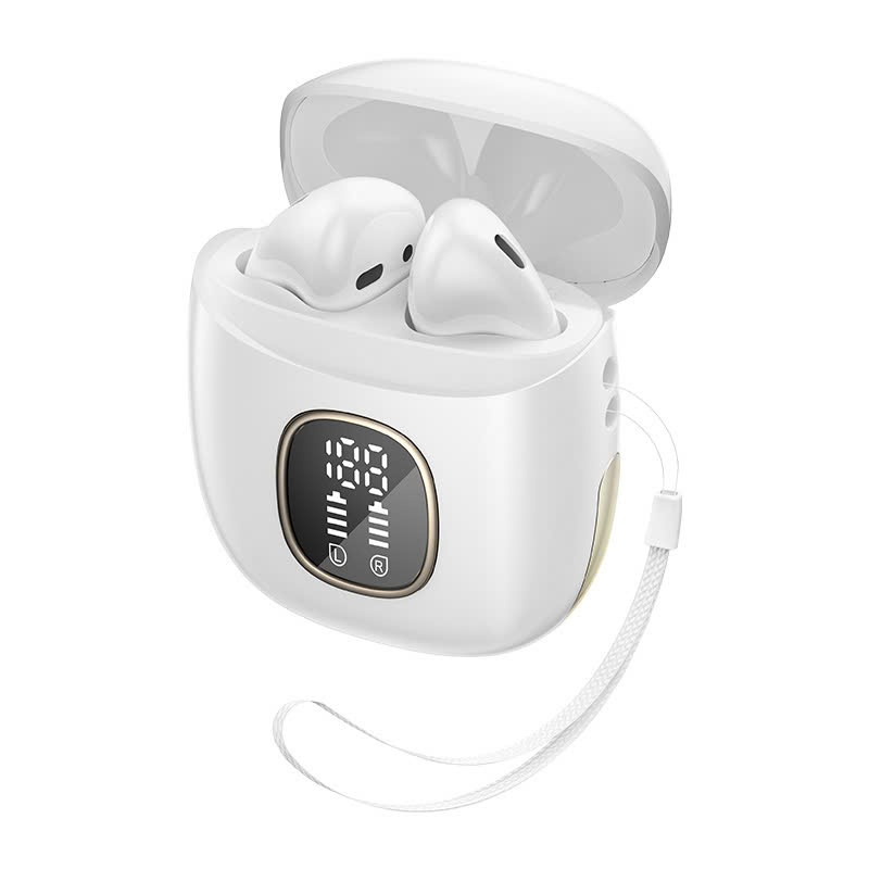 Tai nghe bluetooth Wirless Earphone J-25 kèm doc sạc có màn hình hiển thị, không nút cao su [BH: 6 tháng]