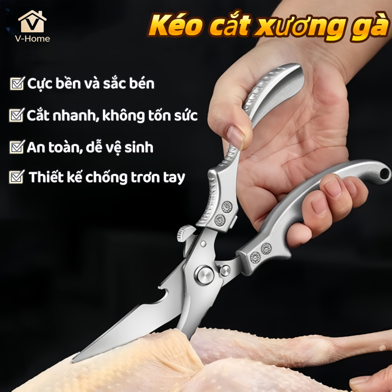 Kéo cắt gà, cắt cành, làm bếp đa năng trợ lực cao cấp