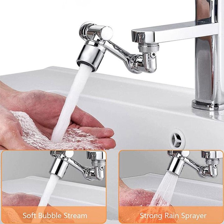 Đầu vòi nối dài xoay 1080 độ gắn lavabo, vòi nước bồn rửa chén nhà bếp xoay thông minh bằng nhựa / pktn sale