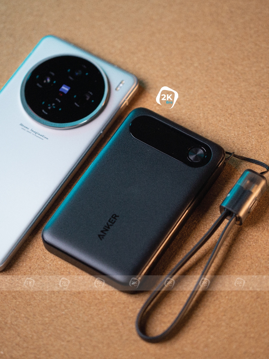 Pin sạc nhanh 22.5w ANKER A1257 10.000mAh dự phòng, có màn hình hiển thị % pin, dây treo chính hãng [BH: 1 NĂM]