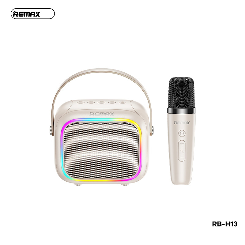 Loa bluetooth karaoke REMAX RM-H13 mẫu loa xách tai mni có đèn led kèm 1 micro siêu hay [Bh 1 Năm]