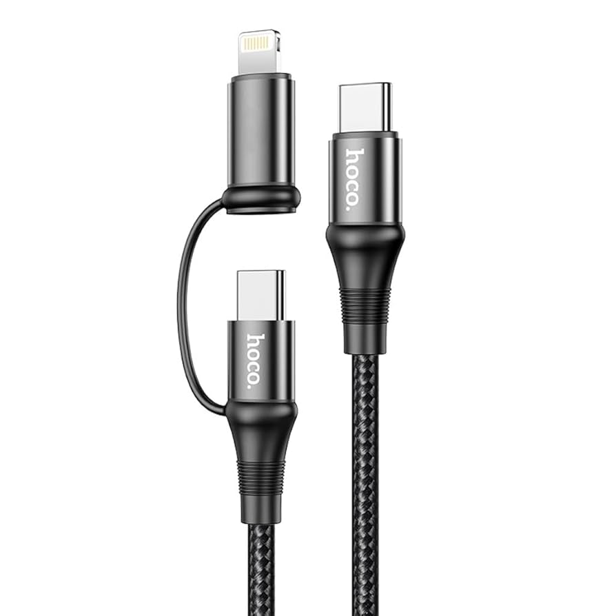 Cáp sạc nhanh 60w HOCO X50 2in1 cáp Type C ra Iphone/Type C đa năng dài 1m