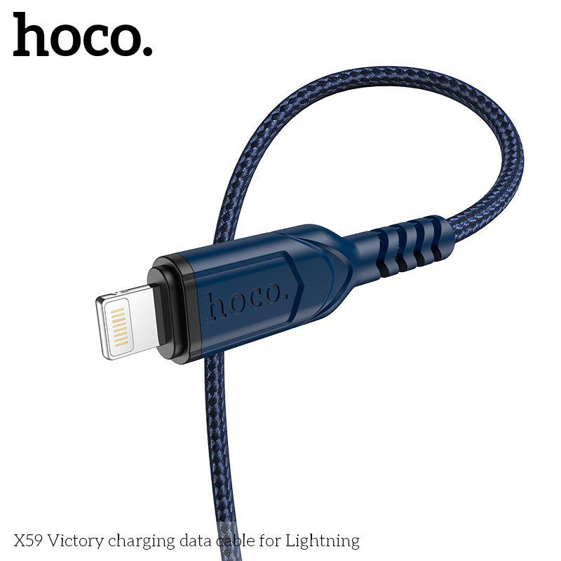 Cáp sạc nhanh dài 3m Hoco X59 Type C ra Iphone (C-L 3m) dây dù chính hãng [BH 1 Năm]