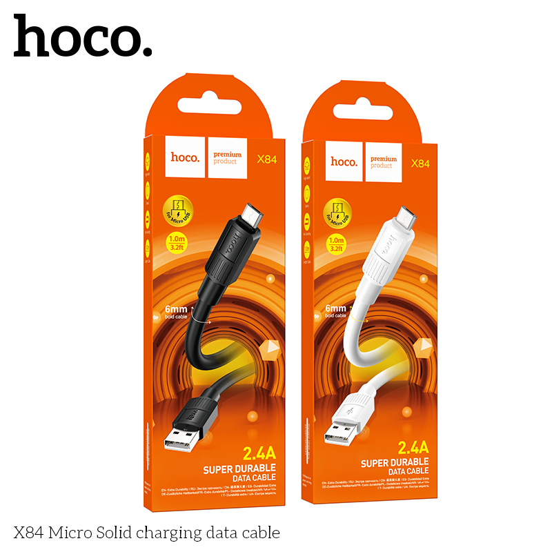 CÁP SẠC NHANH 2.4A HOCO X84 SAMSUNG MICRO 1M DÂY DÙ CHÍNH HÃNG [BH: 1 NĂM]
