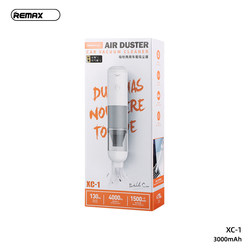Máy hút bụi không dây cầm tay mini Remax XC-1 pin 3000mAh dung tích 130ml chính hãng [BH: 3 tháng]