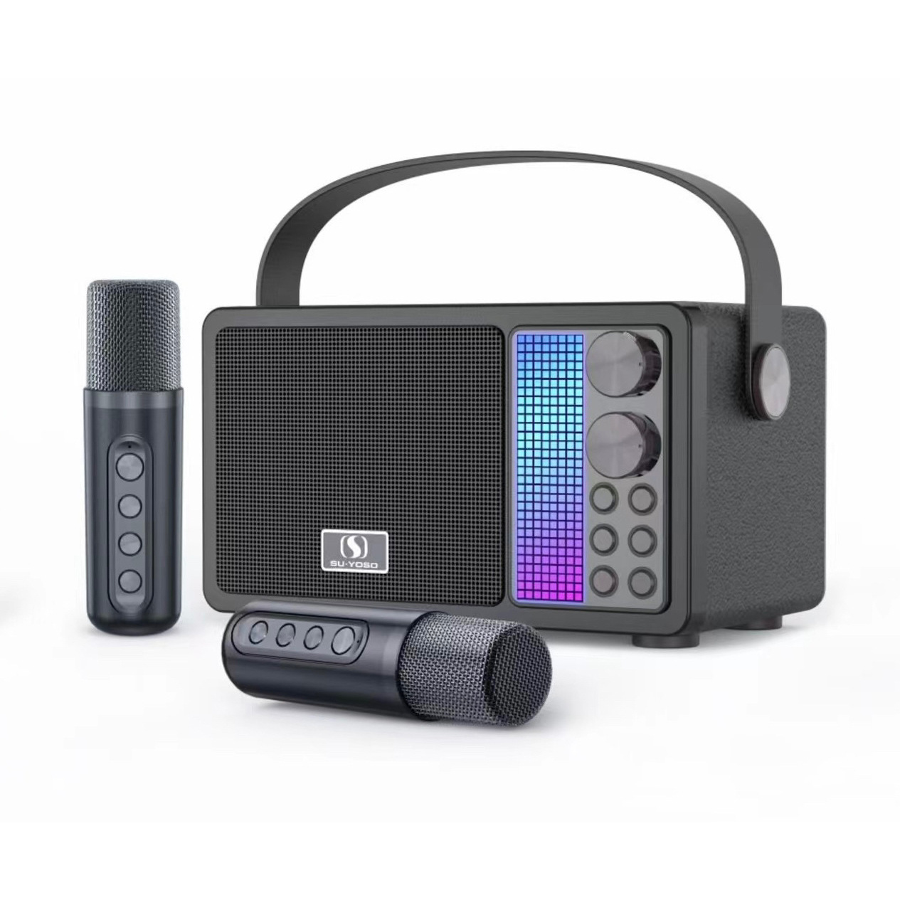 Loa bluetooth karaoke YOSD YS-603 kèm 2 micro không dây siêu đẹp cực hay xách tay chính hãng [BH 6 tháng]