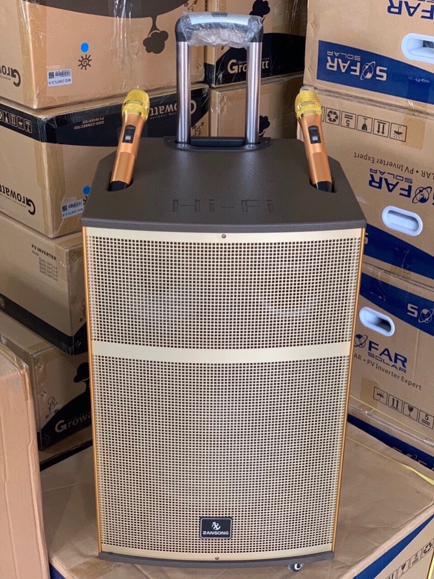 Loa kéo hát karaoke Zangson J15 chính hãng kèm 2 micro ko dây (đặt trước 3 tiếng) [BH: 3 tháng]