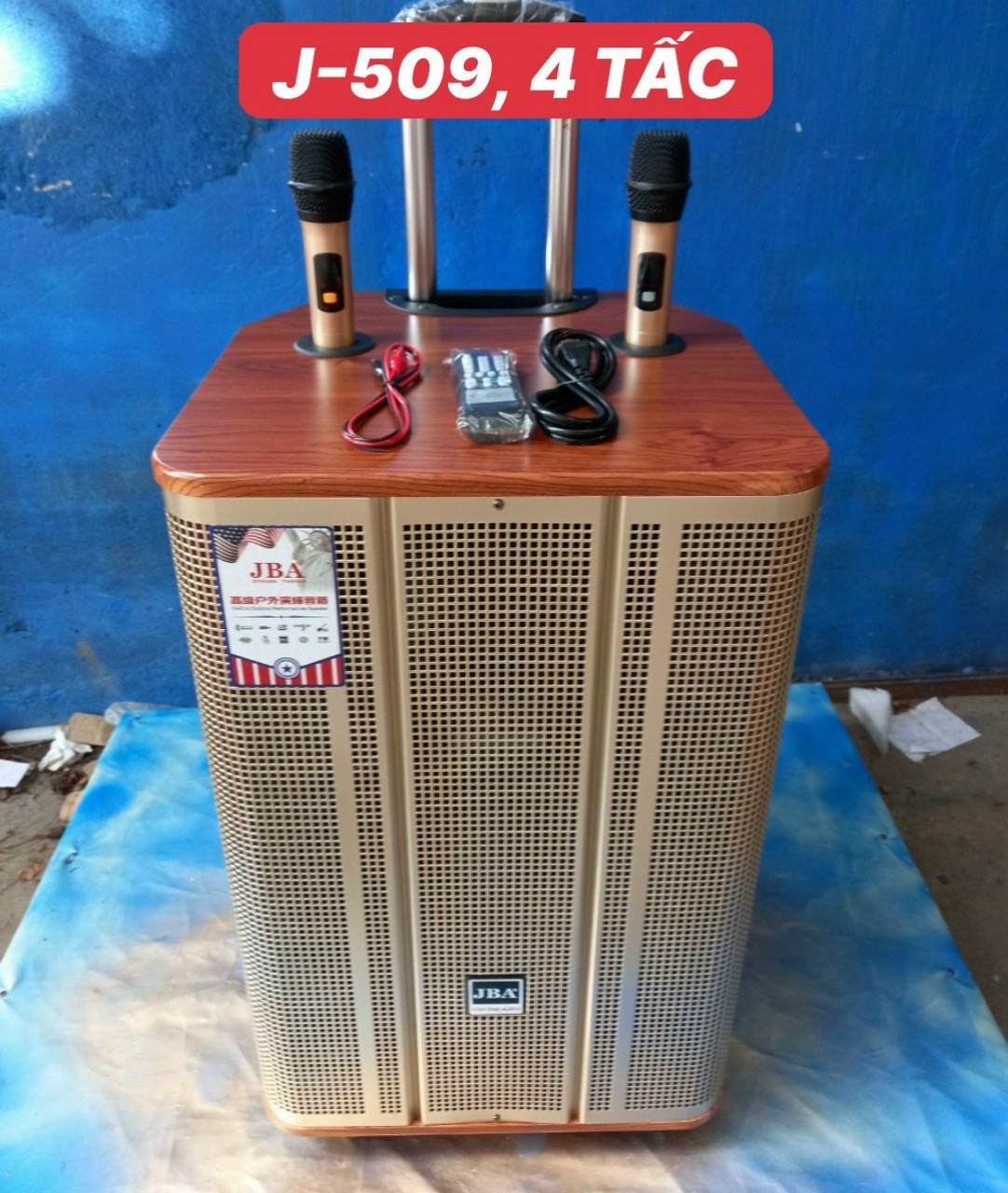 Loa kéo karaoke J509 4 tấc 2 micro (đặt trước 2 tiếng) [BH: 1 năm]