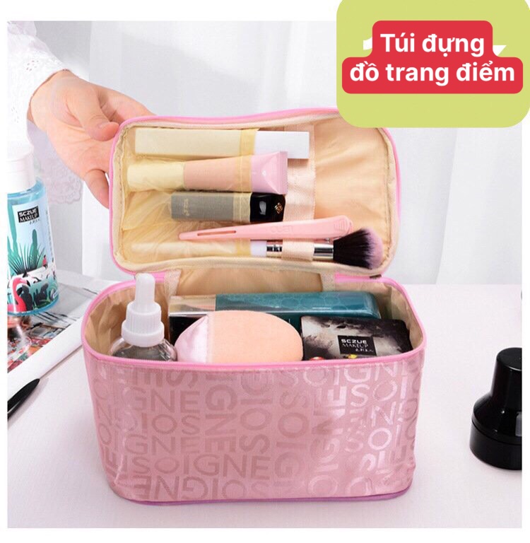Túi đựng đồ trang điểm, mỹ phẩm du lịch nhiều ngăn nhỏ gọn / pktn sale