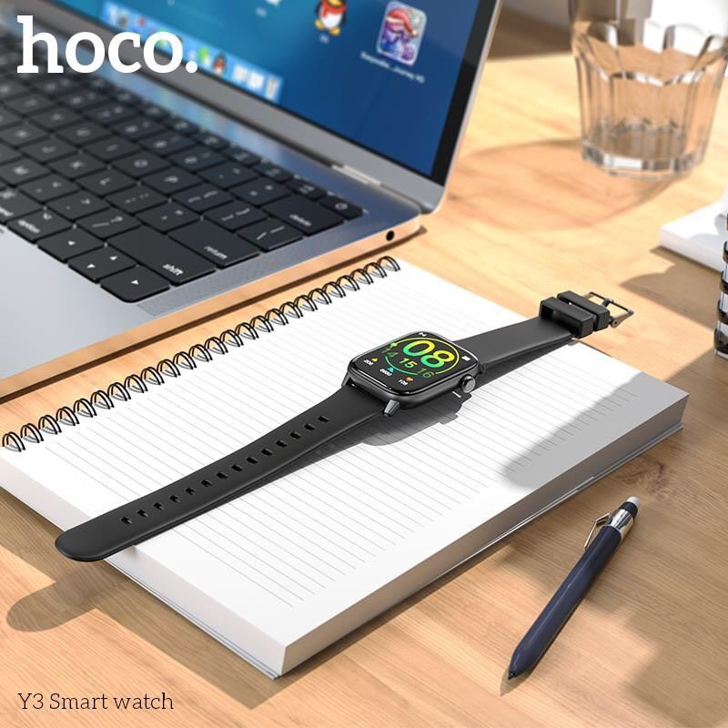 Đồng hồ thông minh HOCO Y3 smart watch 8 Chế độ thể thao, theo dõi nhịp tim, giấc ngủ, nhắc nhở vận động chính hãng [BH 1 năm]