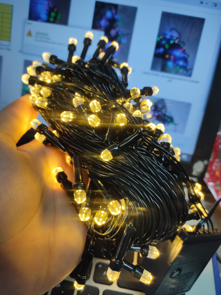Dây đèn led lục giác chớp tắt 35m trang trí Noel, decord phòng, cửa hàng siêu đẹp [BH: 1 TUẦN]