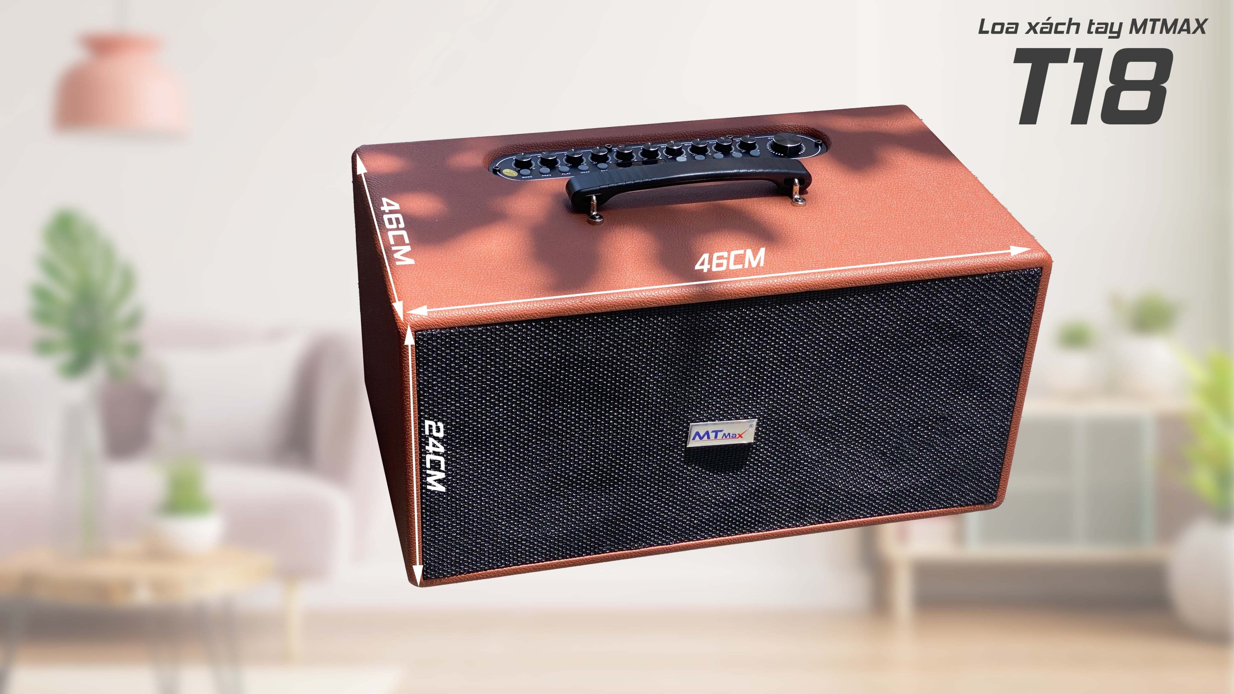 Loa kéo di động T18 loa 2 Bass thùng gỗ kèm 2 micro vỏ nhôm UHF siêu hút không dây hát karaoke siêu hay thùng gỗ [BH 6 tháng]