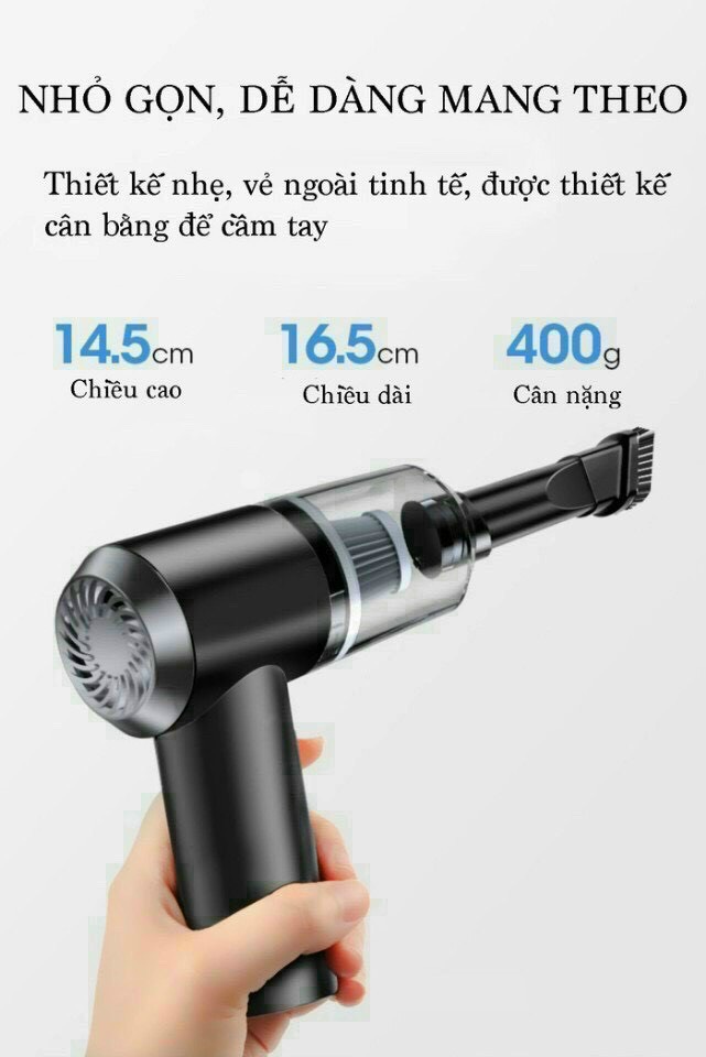 Máy hút bụi loại 1 hộp cam lớn cầm tay mini ô tô 2 in 1 Vacuum Cleaner đa năng [BH 1 tuần]