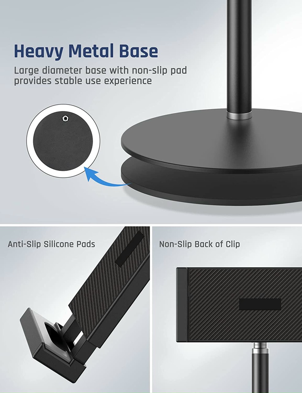 Giá đỡ, kẹp điện thoại/ Ipad P108 MULTI-FUNCTION DESKTOP HOLDER P-108 chân kim loại cao, KÉO DÀI để bàn tiện lợi [BH: NONE]