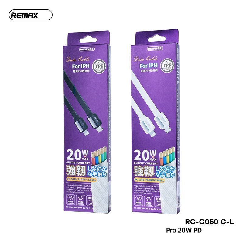 Cáp sạc nhanh 20w Remax RC-C050 (c-l) cho iphone 11 12 13 14 chui Type C ra iPhone Lighning (PD) chính hãng [BH 1 Năm] / pktn sale