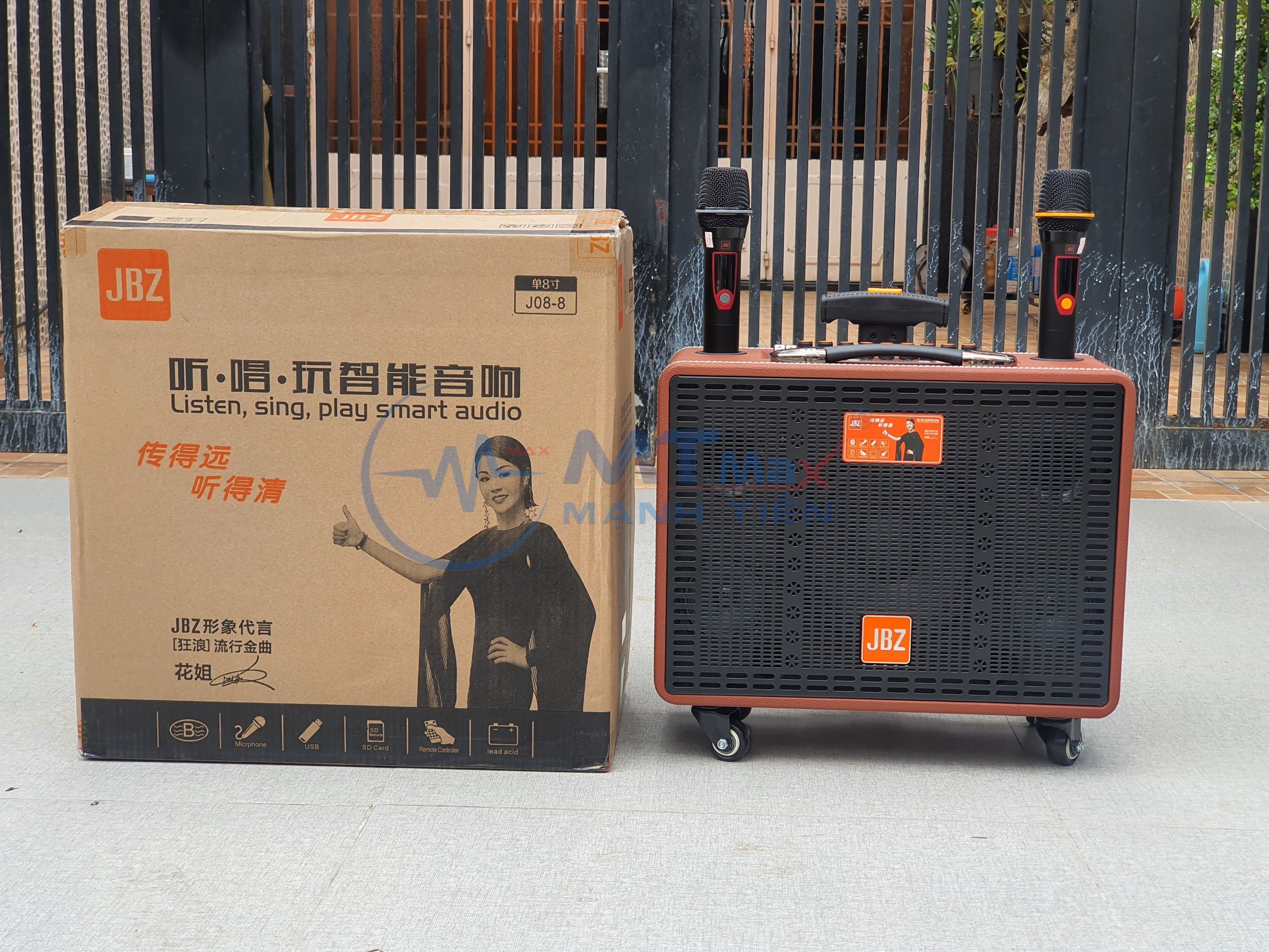 Loa kéo di động JBZ J08-8 chính hãng kèm 2 mic karaoke siêu hay [BH 6 Tháng]