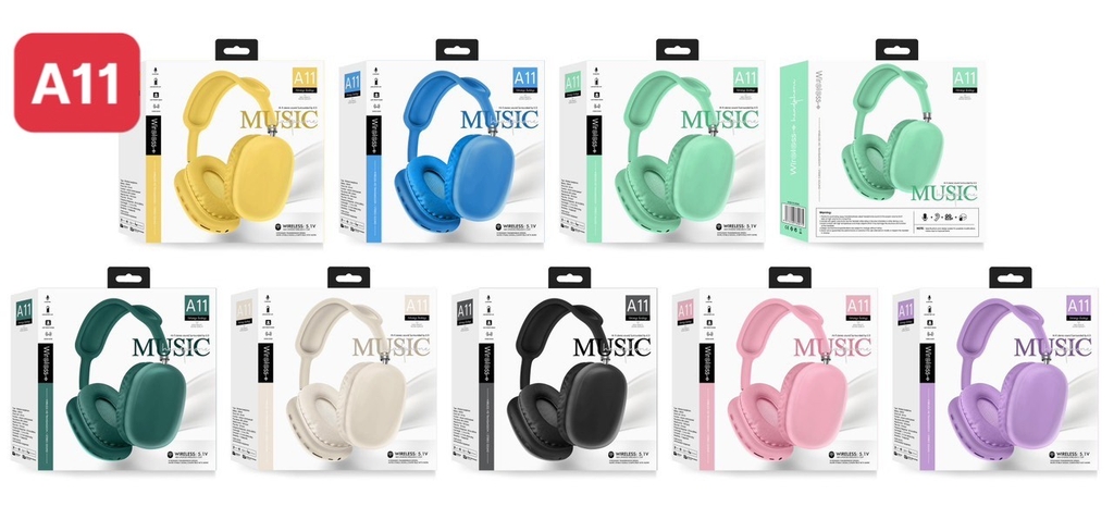 Tai nghe, Headphone Bluetooth chụp tai A-11 music kiểu dáng trẻ trung [BH: NONE]
