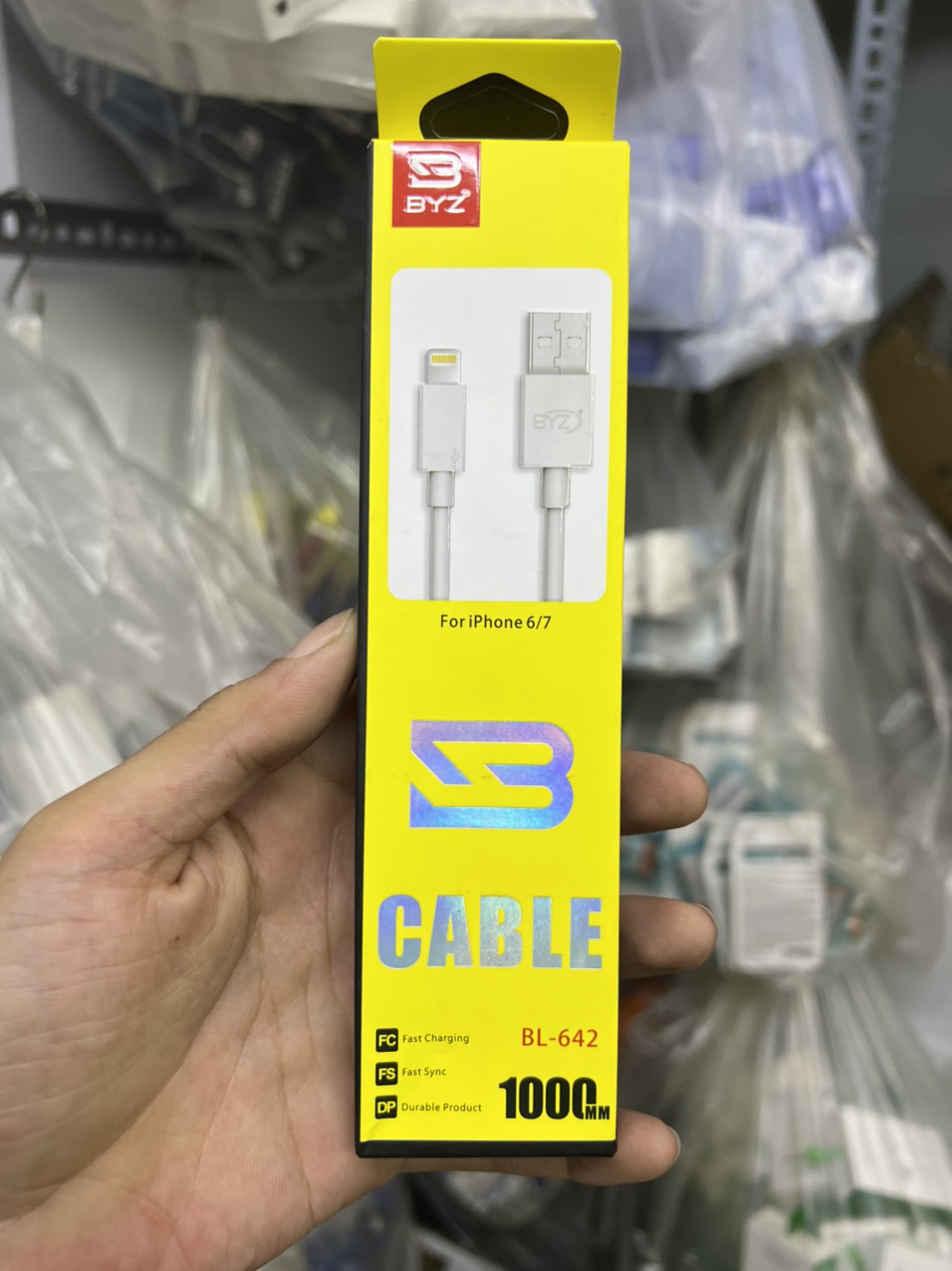 Cáp sạc nhanh BYZ BL-642 usb ra iphone cho iphone 5 6 7 dài 1m chính hãng [BH 3 tháng] / pktn sale