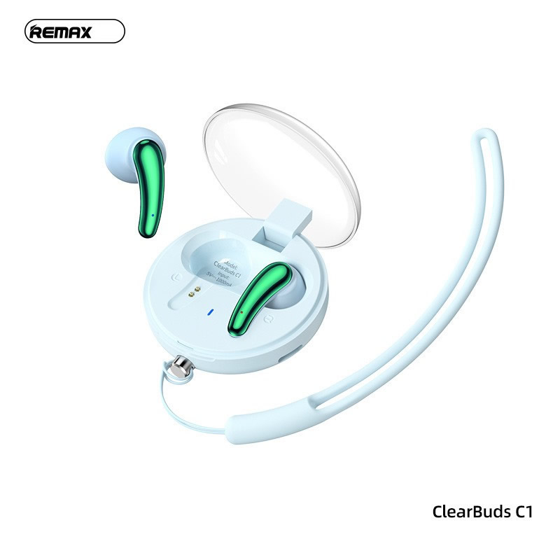 Tai nghe bluetooth REMAX CLEARBUDS C1 kiểu dáng Airpods có đế sạc chính hãng [BH 1 năm]
