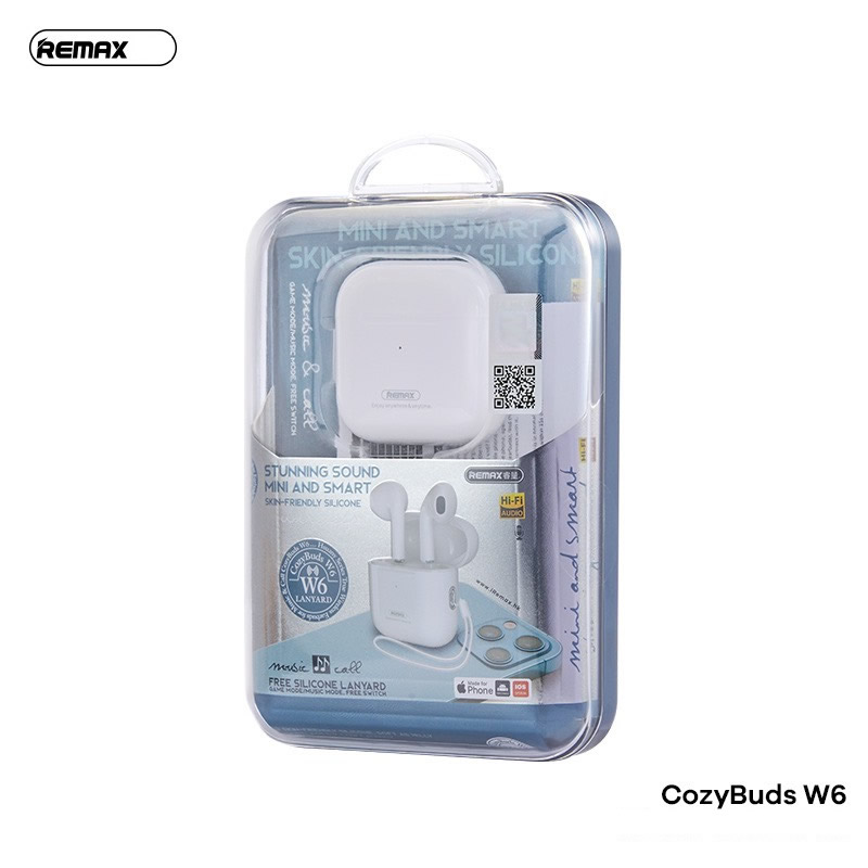 Tai nghe bluetooth Remax Cozybuds W6 kiểu dáng airpods True Wireless chính hãng [BH 1 Năm]