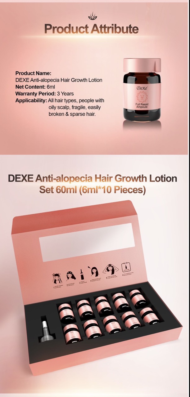 Lotion, kem dưỡng tóc  ĐIỀU TRỊ HÓI, RỤNG TÓC Dexe hộp 10 lọ mỗi lọ 6ml [BH: NONE] / pktn sale