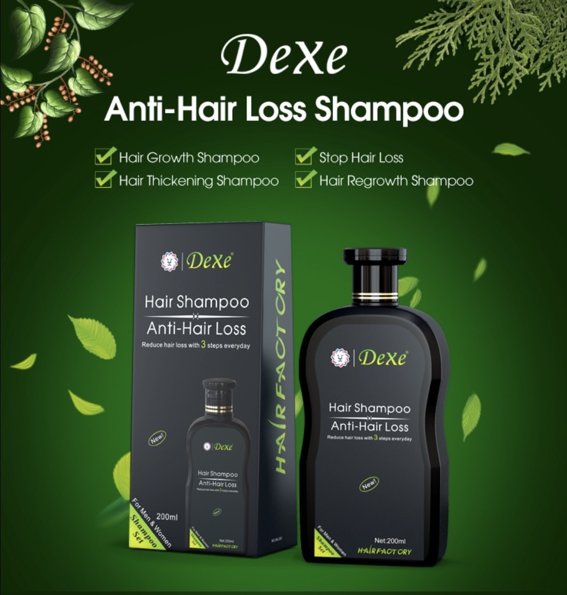 Dầu gội chống rụng tóc Thảo dược Dexe 200ml [BH: NONE] / pktn sale