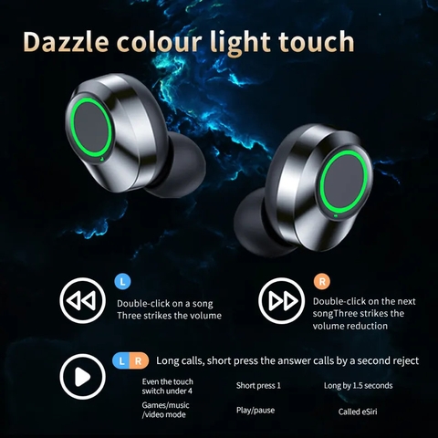 Tai nghe bluetooth mini YD-03, tai nghe led viền, doc sạc có màn hình led (2 tai có doc sạc) nhỏ gọn [BH: 3 THÁNG]