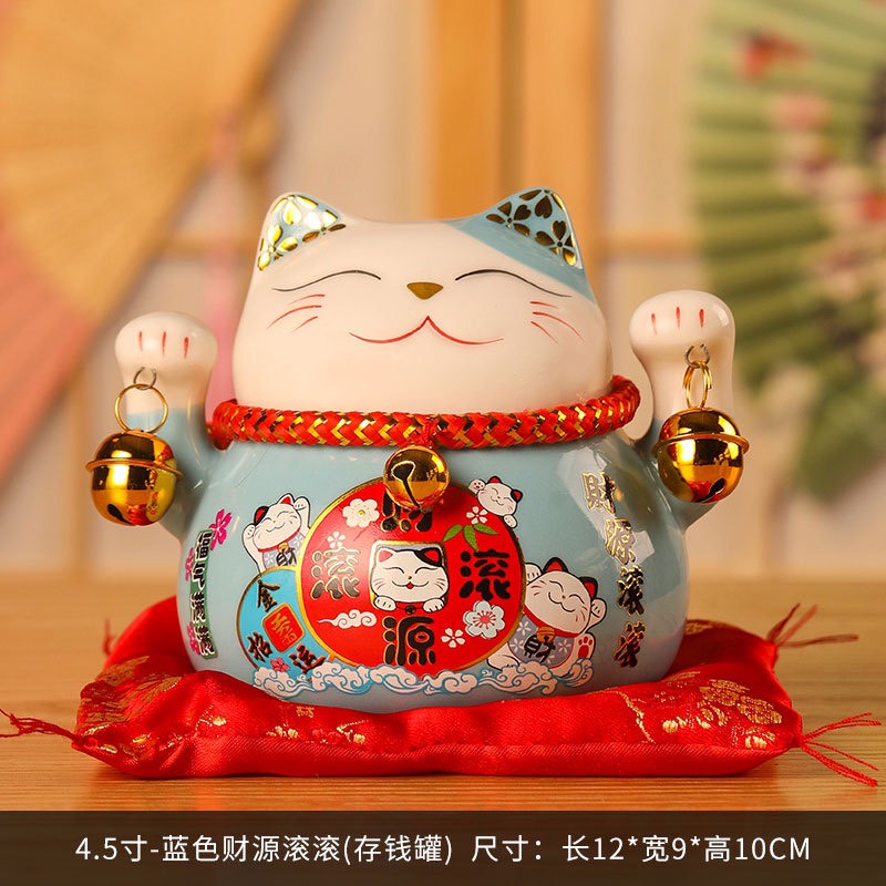 Tượng mèo THẦN TÀI chiêu tài lộc, may mắn tay cầm lục lạc size 10cm- màu ngẫu nhiên [BH: NONE] 1l1d11