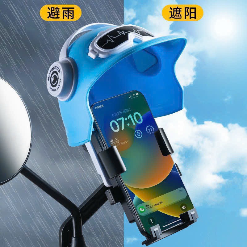 Kẹp, giá đỡ điện thoại HT513 (NÓN XANH+ ĐEO TAI NGHE) gắn chân kính [BH: NONE]