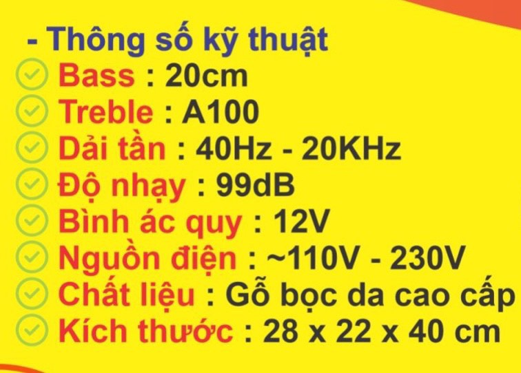 Loa kéo SoundBox SB-2080 gỗ bọc da cao cấp kèm 2 micro không dây hát karaoke bass 2 tấc (đỏ / đen) [BH 1 năm]
