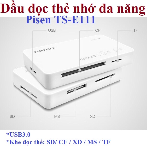 Đầu đọc thẻ nhớ USB 3.0 ALL-IN-ONE PISEN TS-E111 chính hãng [BH 1 năm]