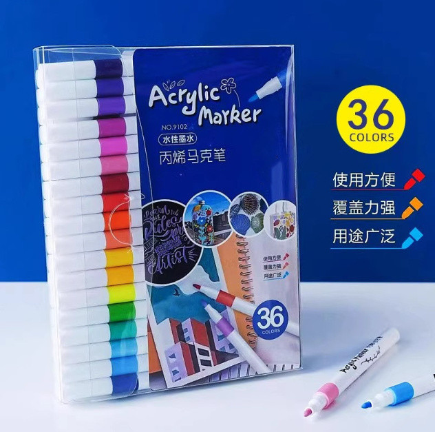 Túi zip 36 màu Acrylic maker chống nước giúp bé thỏa sức sáng tạo với tranh vẽ [BH: NONE]