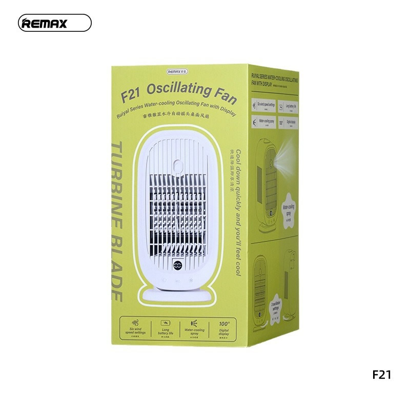 Quạt để bàn phun sương Remax F21 dung tích 350ml chính hãng tiện lợi [BH: 1 NĂM]