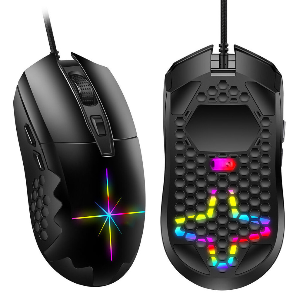 Chuột gaming có dây DEIOG A6 có 3 nút hỗ trợ app led RGB 16 triệu màu 16000 DPI chính hãng [BH 1 năm]