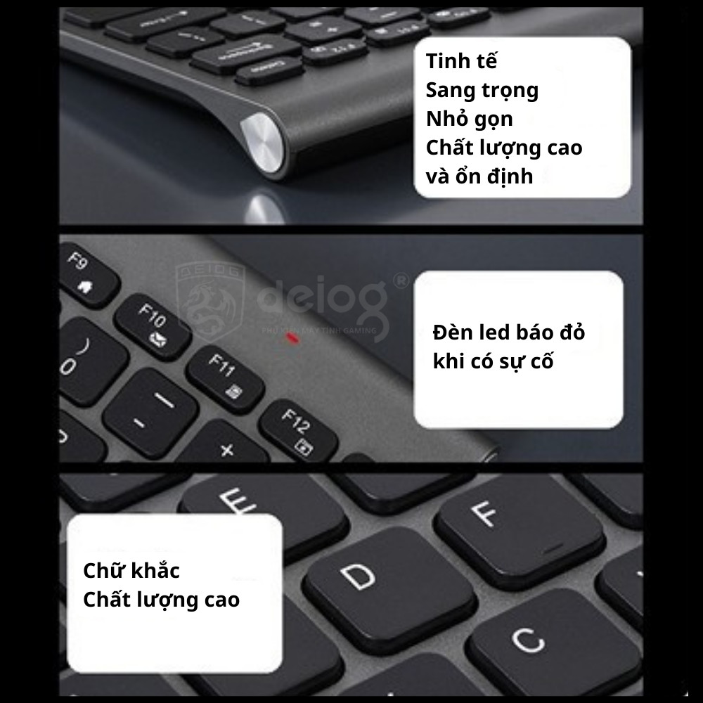 Bàn phím cơ có dây Deiog Dy-901 SIÊU MỎNG CHỈ 6MM mini thiết kế nhỏ gọn chính hãng [BH 1 Năm]