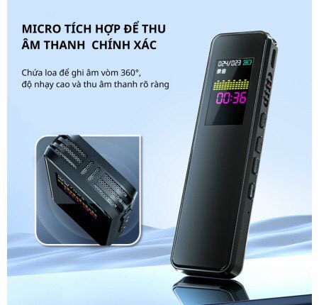 Máy ghi âm kỹ thuật số HP XXJ1 64gb kiểu dáng nhỏ gọn có lọc âm chống ồn, pin trâu kèm màn hình LCD Chính hãng [BH 1 Năm]